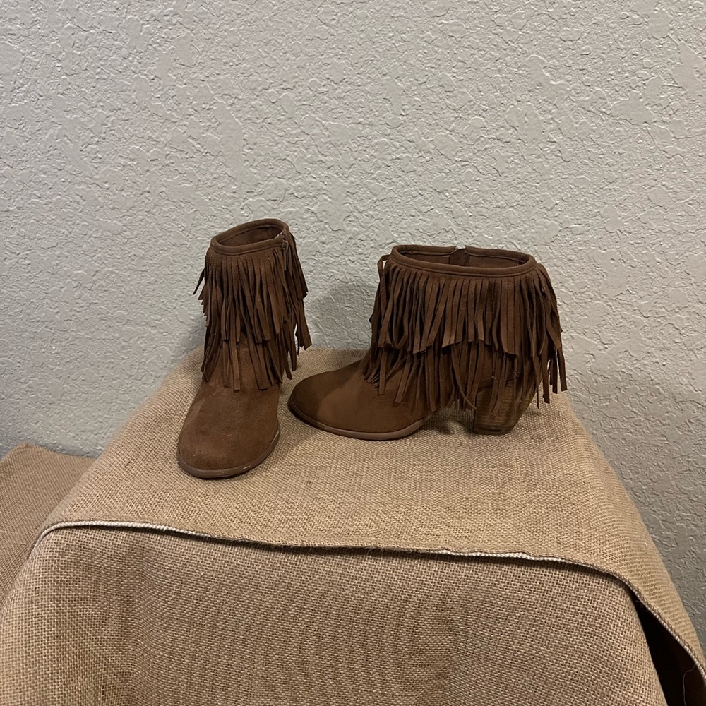 Not Rated Brown Fringe Ankle Boots